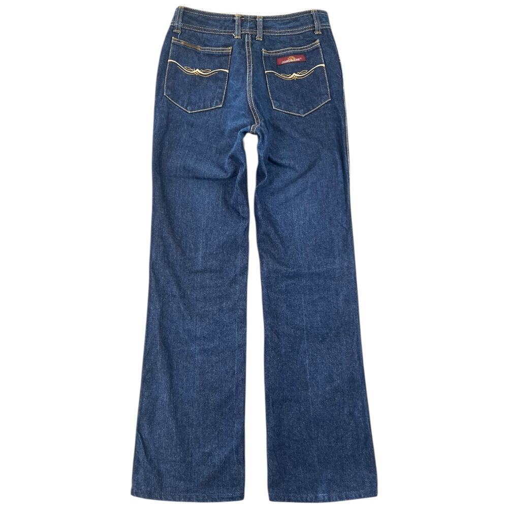 Vintage Jordache Dark Wash Flare Jeans 26x29.5 Made Hong Kong 70s Denim Retro